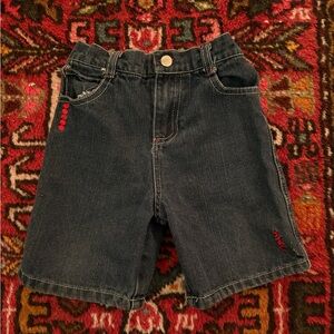 Vintage COOGI Kids Dark Denim Shorts with Red Accents